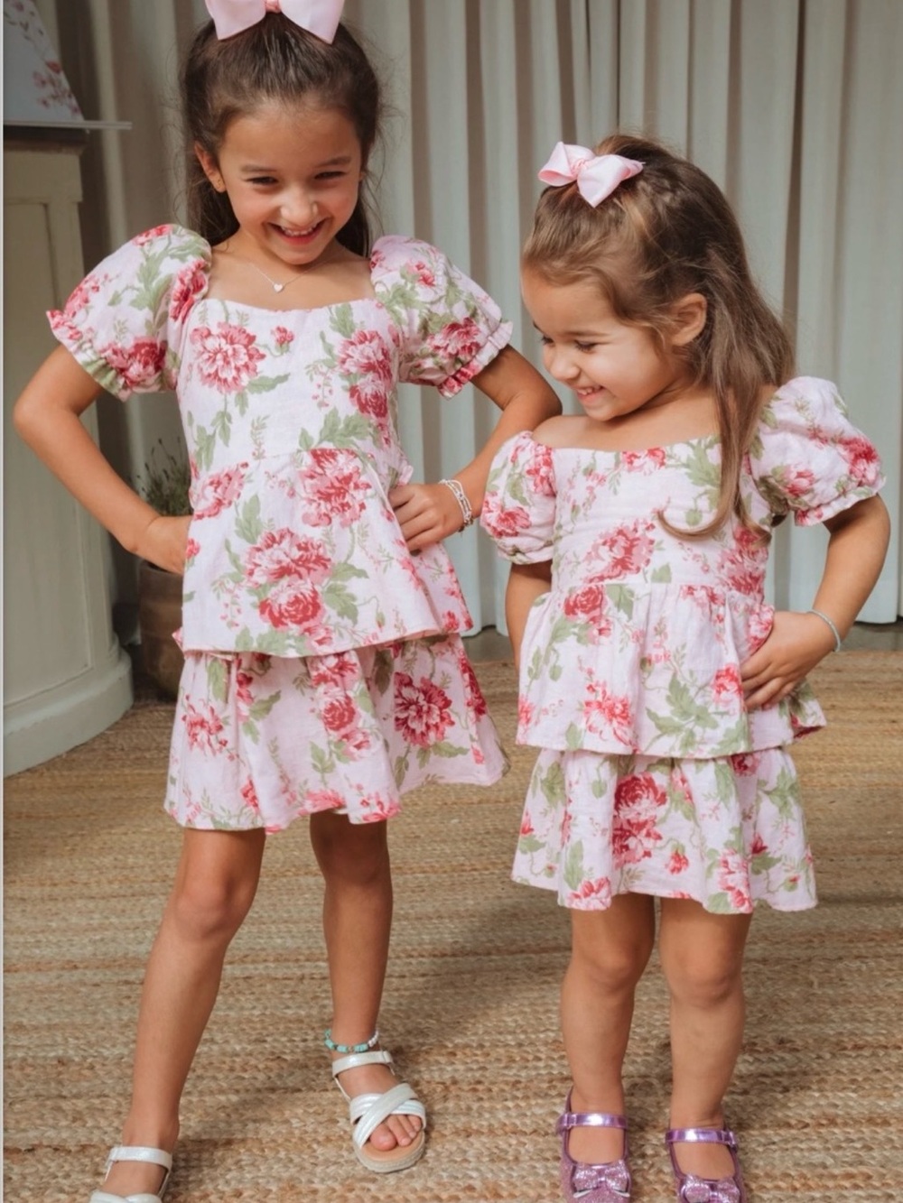 Family Matching Floral: S Dress, 4T Dress + Bow Tie - Picture 2 of 5